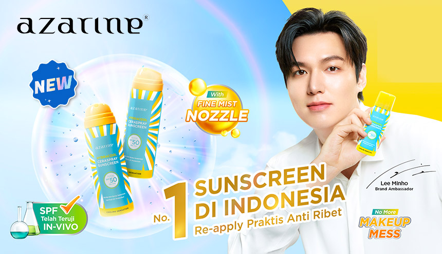 Azarine Ceraspray Sunscreen SPF 50 PA+++: Tinggal Semprot, Kulit Siap Lawan Sinar Matahari!