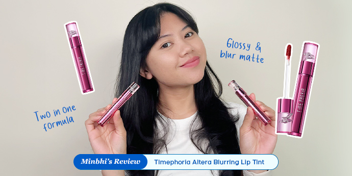 Review TimePhoria Altera Blurring Lip Tint: Bibir Glossy & Nyaman Hingga Malam!