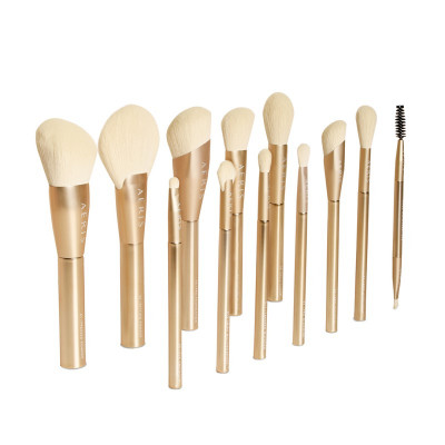 AERIS BEAUTE Golden Silk Set (12 pcs Face & Eye Brush Set) + Free Gift