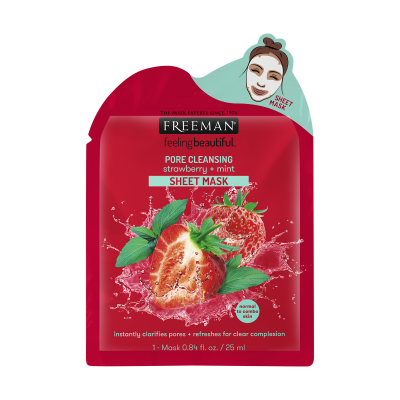 FREEMAN Pore Cleansing Strawberry + Mint Sheet Mask
