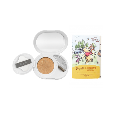 JACQUELLE Blur Tinted Cushion SPF 30PA+++ + Extract Oil Control Paper - Winnie The Pooh Edition