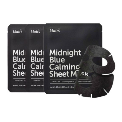 KLAIRS Midnight Blue Calming Sheet Mask (Pack of 3)