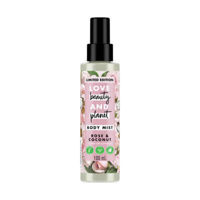 LOVE BEAUTY AND PLANET Body Mist Fragrance Rose & Coconut Natural Essential Oil
