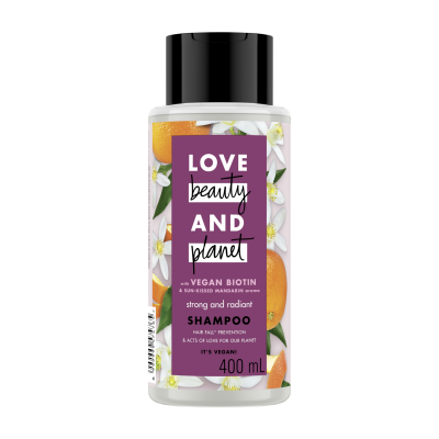 LOVE BEAUTY AND PLANET Shampoo Strong And Radiant Anti Hair Fall Vegan Biotin & Sun-Kissed Mandarin