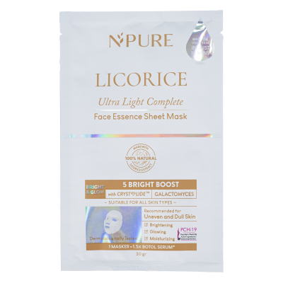 NPURE Licorice Ultra Light Complete Face Essence Sheet Mask