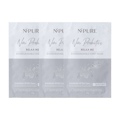 NPURE Noni Probiotics Relax Me Biodegradable Sheet Mask Set (3 pcs)