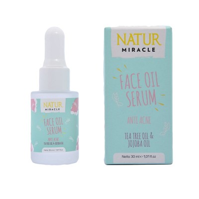NATUR Miracle Anti Acne Face Oil Serum : Tea Tree Oil & Jojoba Oil