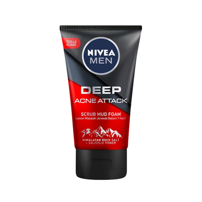 NIVEA Men Deep Acne Attack Scrub Mud Facial Foam 100ml