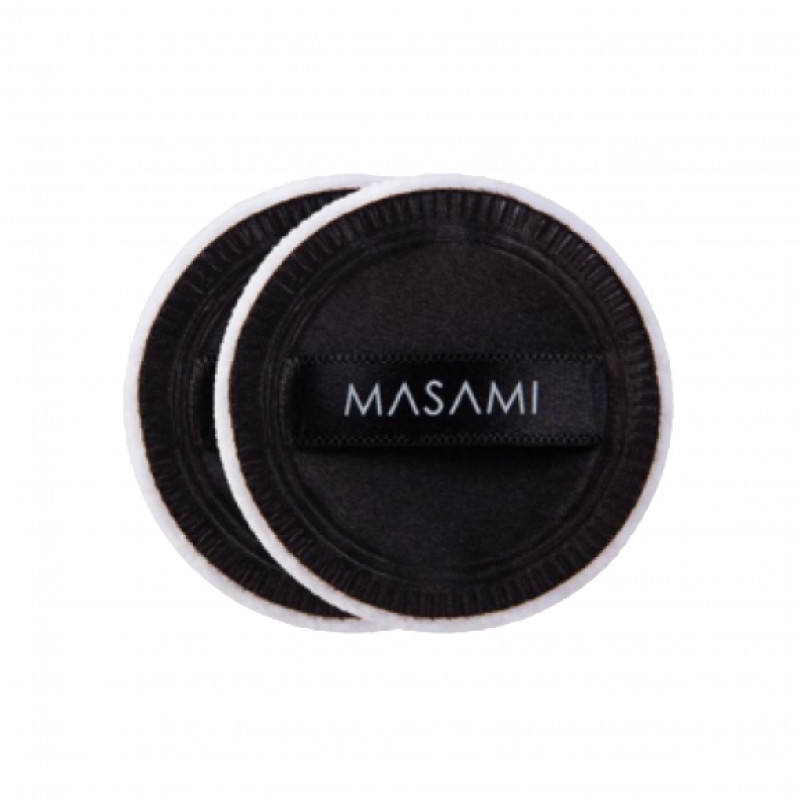 MASAMI 2P 55X5MM ROUND BLACK SOFT COTTON PUFF