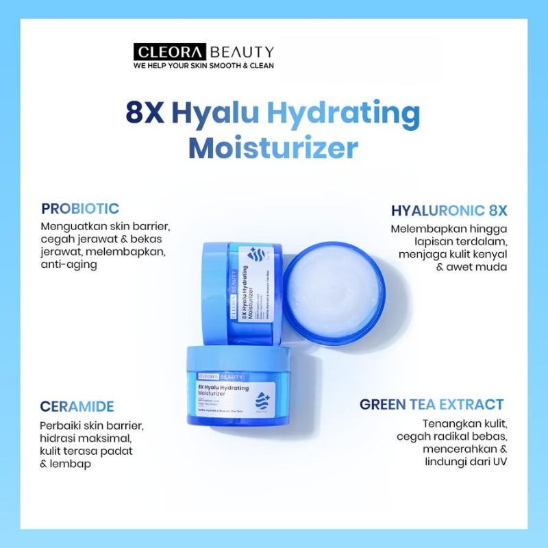 PROMO Cleora 8x Hyalu Hydrating Moisturizer FREE ONGKIR