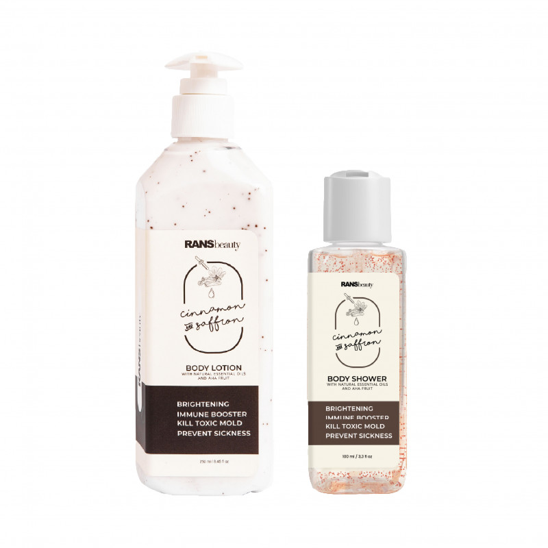 RANS BEAUTY Cinnamon & Saffron Body Lotion 250ml + Body Shower 100ml