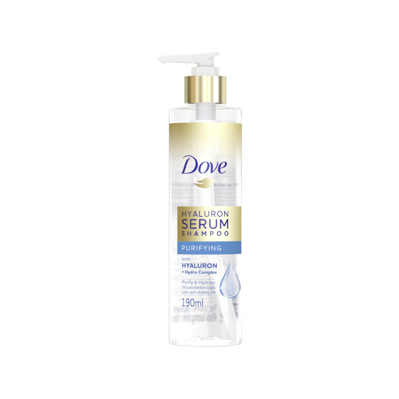 Jual Dove Hyaluron Serum Shampoo Purifying & Hydrating Rambut Kering
