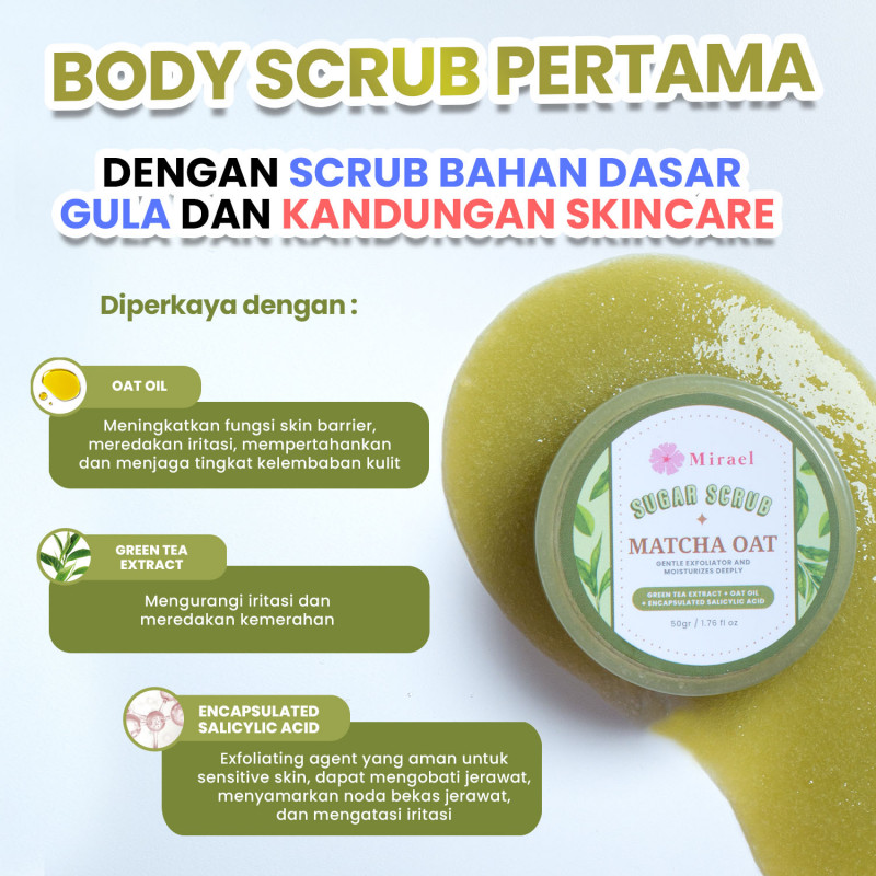 Jual Mirael Sugar Wax (Travel Size) Acne Free Matcha Oat Sugar Scrub