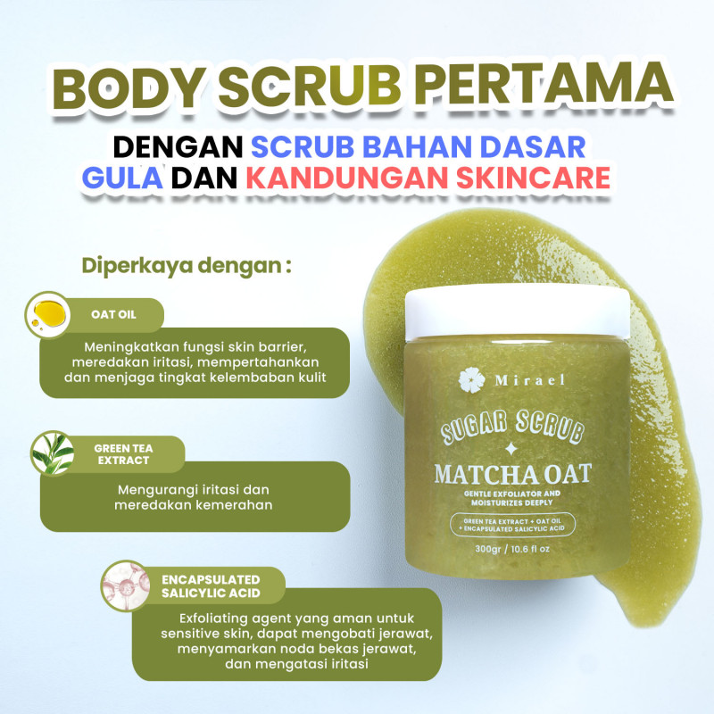 Jual Mirael Sugar Wax Acne Free Matcha Oat Sugar Scrub Termurah Juli
