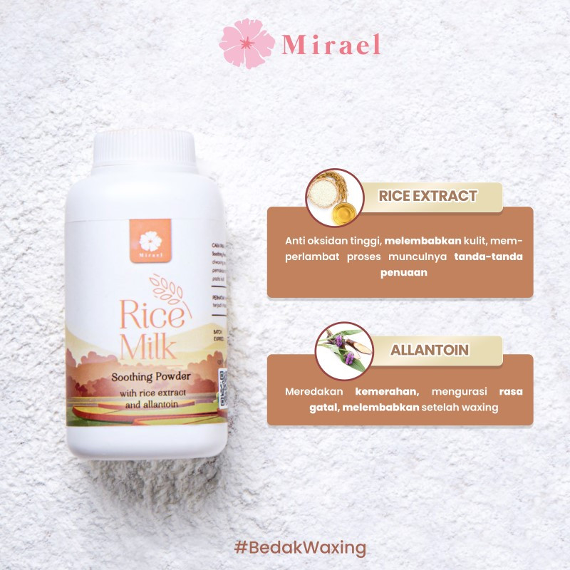 Jual Mirael Sugar Wax Soothing Rice Milk Waxing Powder Termurah Agustus 2024 BeautyHaul