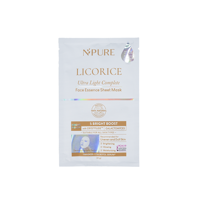 NPURE [CLEARANCE SALE] - Licorice Ultra Light Complete Face Essence Sheet Mask