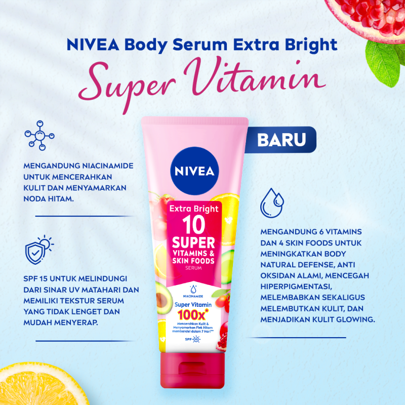 Jual Nivea Extra Bright Body Serum 10 Super Vitamin & Skin Food