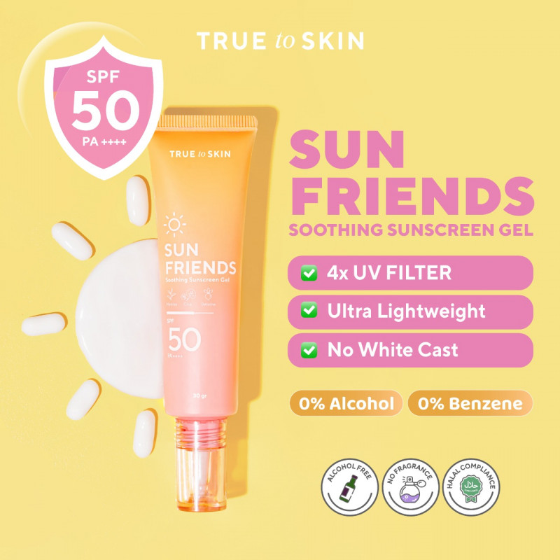 Jual True To Skin Sunfriends Soothing Sunscreen Gel SPF 50 PA